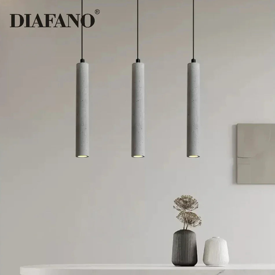 DecorBites™ Concrete Tube Pendant Light Chandelier