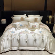 Cream Brocade Bedding Set