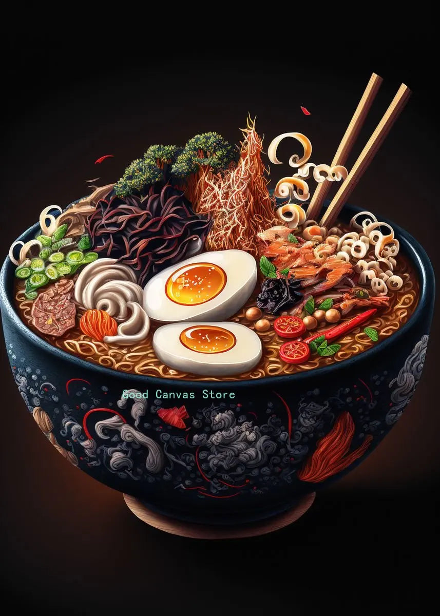Neon Food Canvas Art