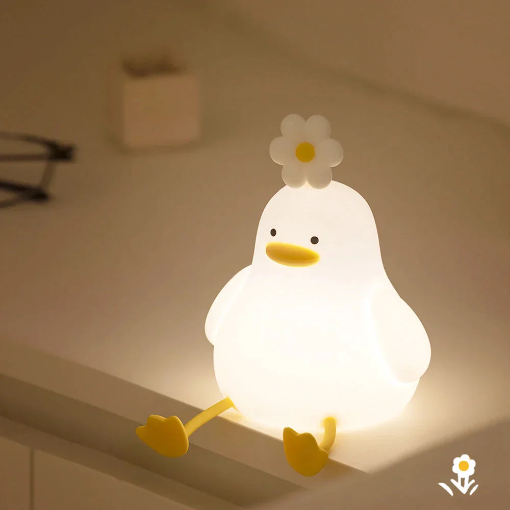 DecorBites™ Duck Cartoon Silicone Night Lamp - USB Rechargeable, Touch Sensor, Timer