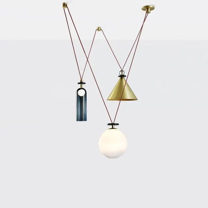 DecorBites™ Glass Chandelier: Adjustable Shape, LED Decorative Lamps for Restaurant, Bedroom, Bar.