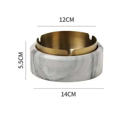 DecorBites™ Gold Plated Marble Texture Ashtray - Smoking Accessories Weed Tray