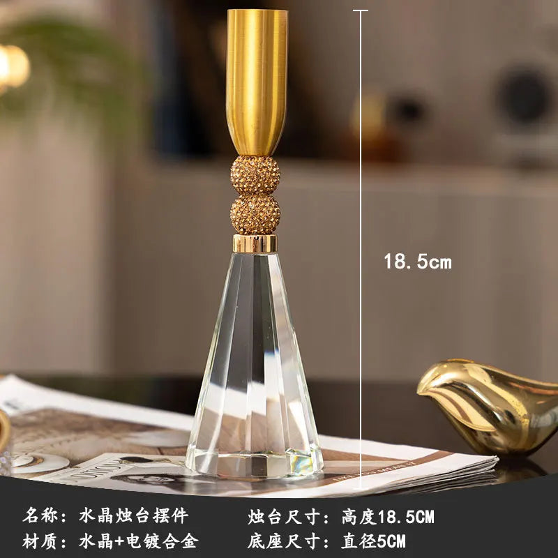 DecorBites™ Crystal Candle Holder Set for Romantic Dinner Table Decor
