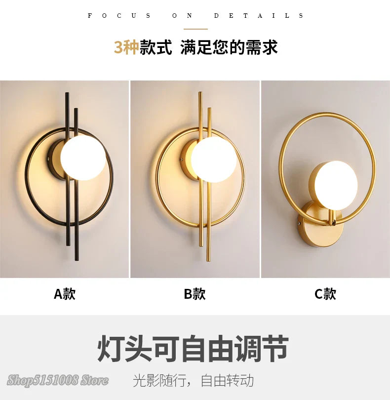 DecorBites™ Glass Ball LED Wall Lamp Modern Light Luxury Home Decor Fixture
