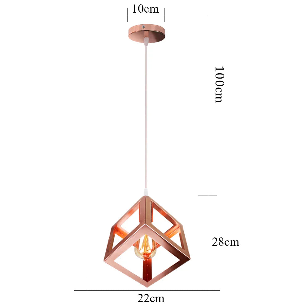 Gold Industrial Pendant Light Adjustable Height