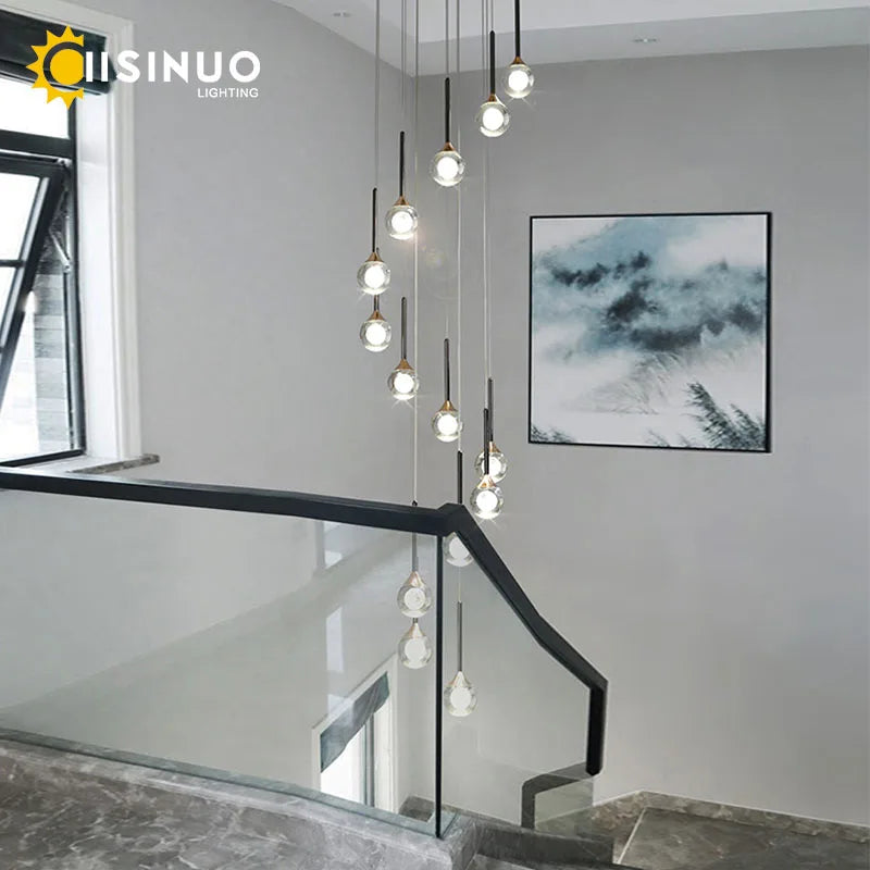Gold Crystal Raindrop Chandelier