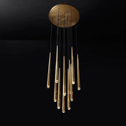 Gold Copper Crystal Chandelier