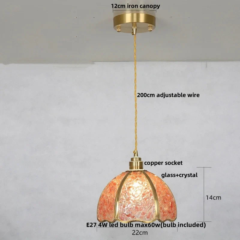 DecorBites™ Crystal Glass LED Pendant Light Fixture for Kitchen Dining Room Bar Luxury Art Decor