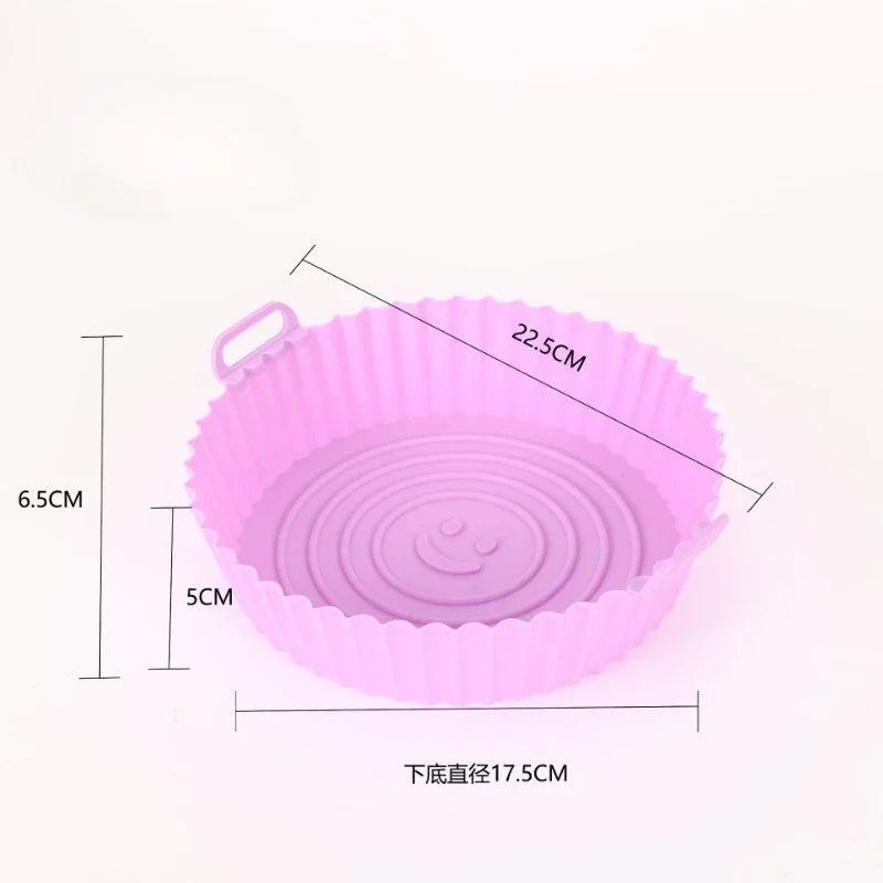 DecorBites™ Air Fryer Silicone Basket Trays Baking Grill Pan Pizza Mat Accessories