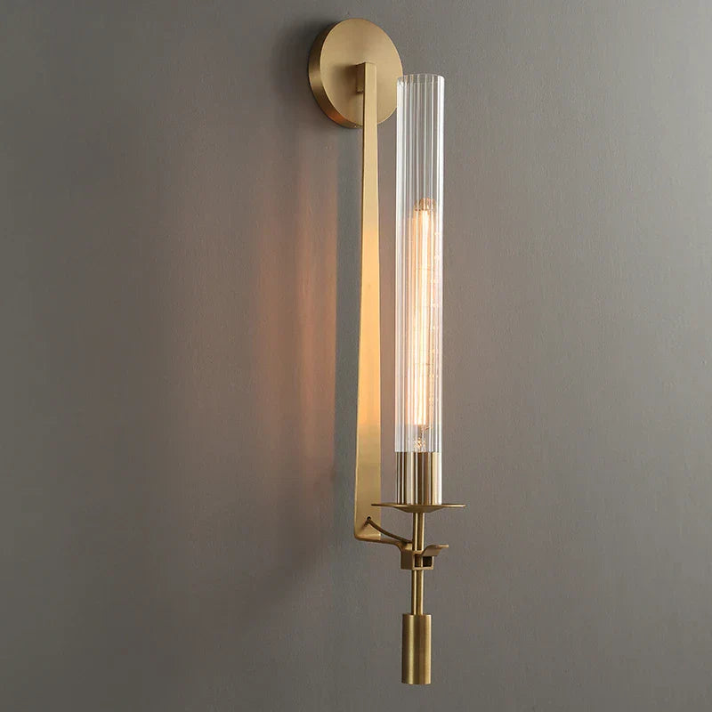 Gold Glass Wall Sconce Nordic Style Living Areas