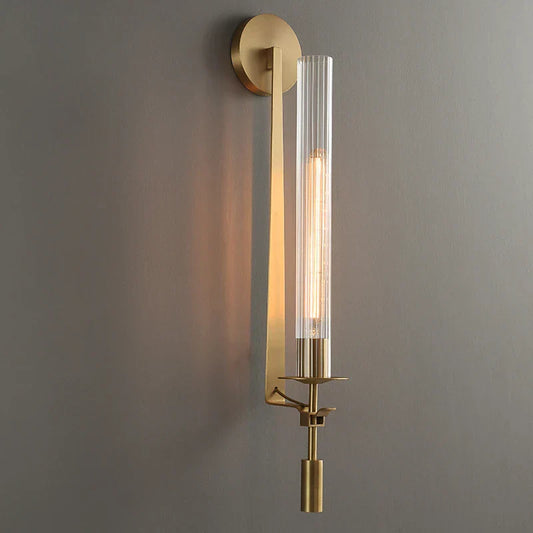DecorBites™ Gold Glass Wall Sconce: Modern American Nordic Retro Vintage Lighting for Home Decor