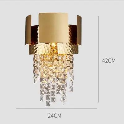 DecorBites™ Golden Crystal Stainless Steel Pendant Light for Stylish Foyer