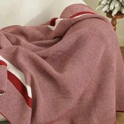 DecorBites™ Cozy Striped Knit Blanket for All Seasons