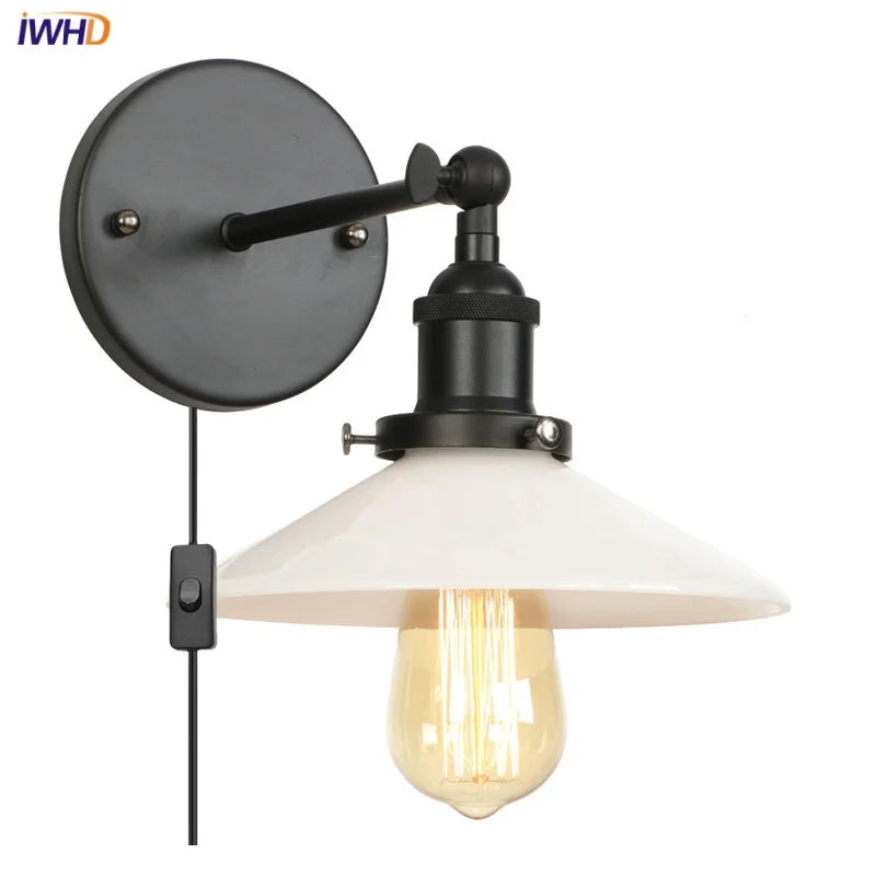 DecorBites™ LED Wall Lights: Industrial Style Bedside Lamp for Kitchen, Reading, Cafe - White Class