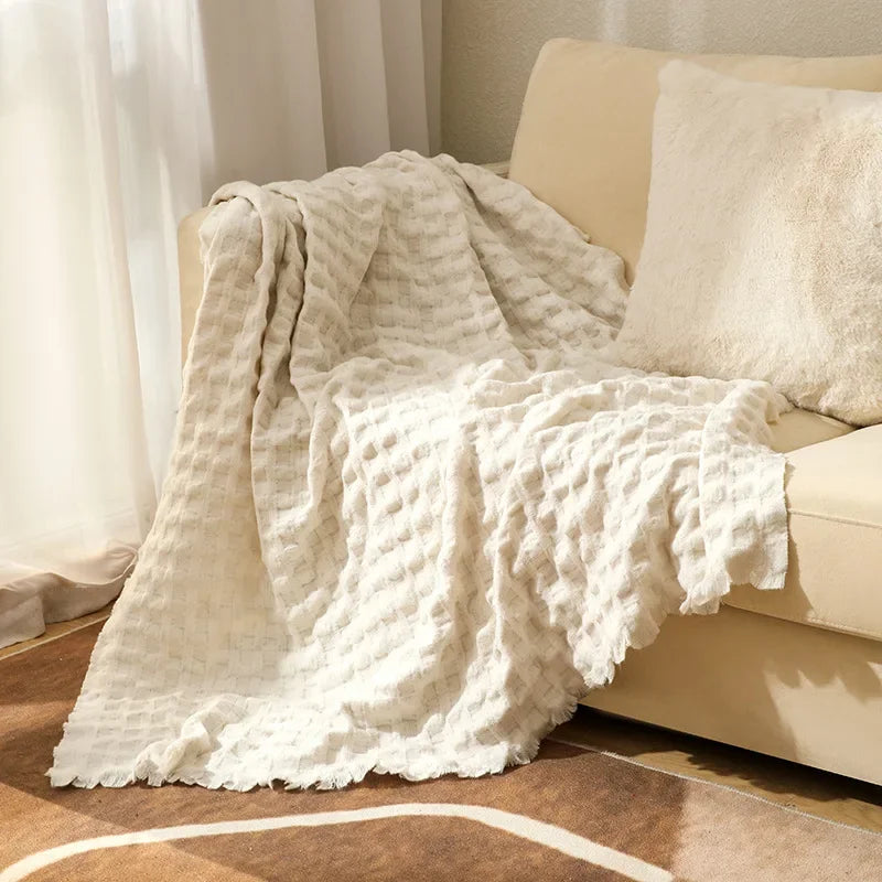 Waffle Knit Blanket Throw