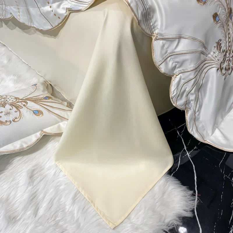 Gold Feather Cotton Bedding
