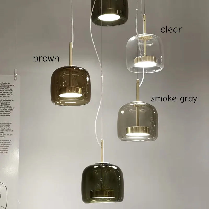 Nordic restaurant pendant light, modern luxury bar counter, coffee shop bedside single head glass artistic lighting fixture