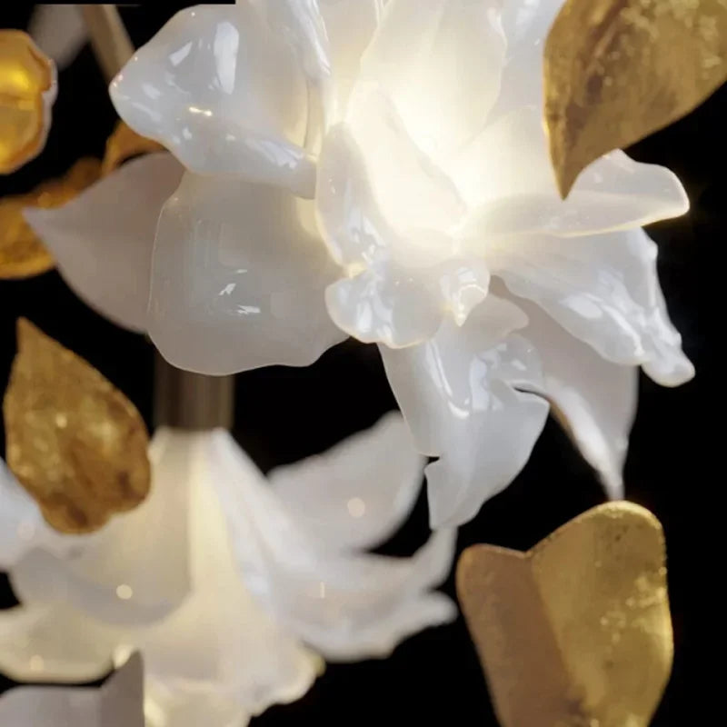 DecorBites™ Crystal Flower Chandelier: Luxury Ceiling Pendant Light for Home Decor