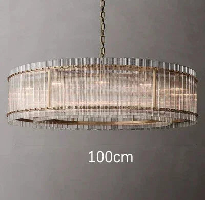Gold Crystal Ring Pendant Layered D100cm