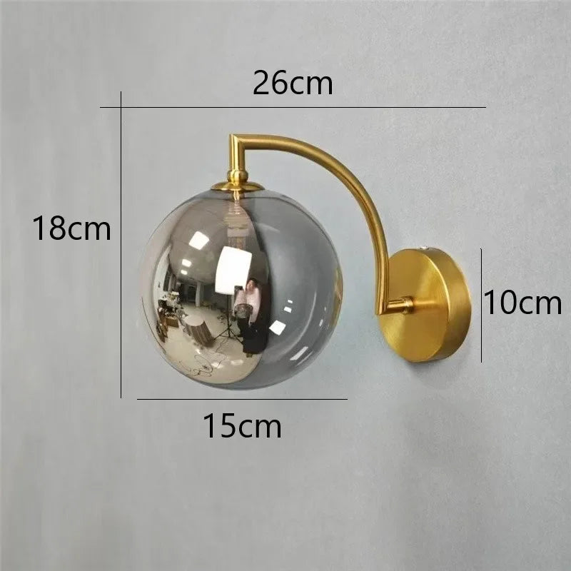 DecorBites™ Glass Ball LED Wall Sconce for Living Bedroom Dining Kitchen - Minimalist Design