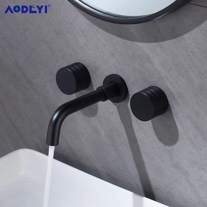 Black Wall Mounted Bathroom Faucet