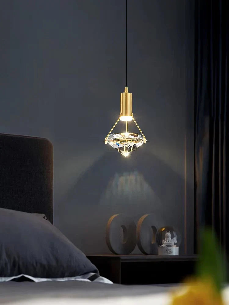 DecorBites™ Diamond Crystal Pendant Lights for Luxe Decor in Restaurant, Bedroom, or Salon
