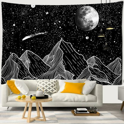 DecorBites™ Black & White Stars Mandala Tapestry - Home Decor