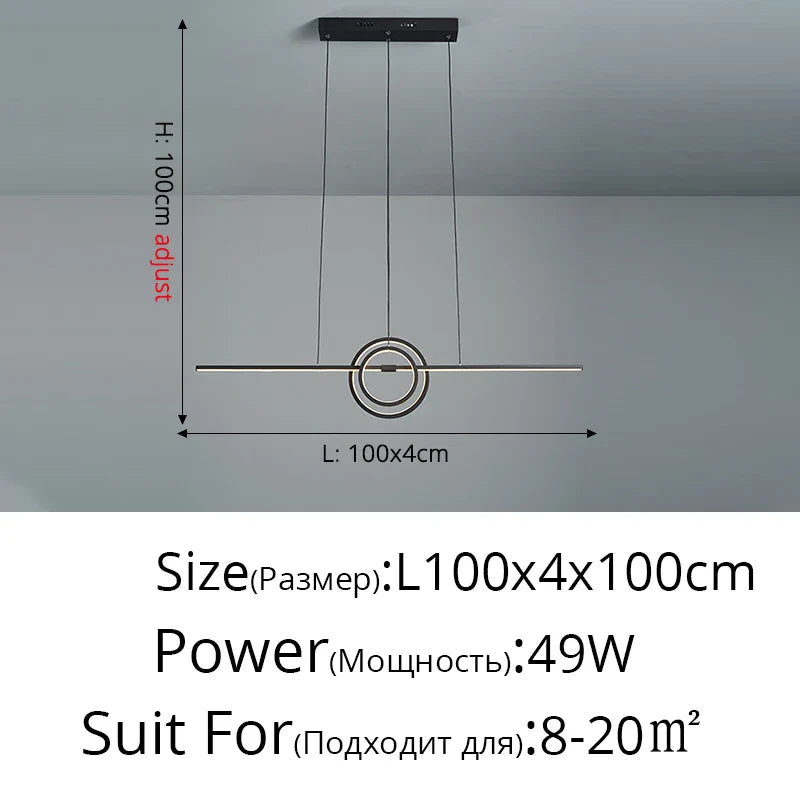 Black Aluminum Hanging Light