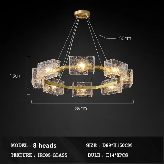 DecorBites™ Crystal Chandelier: Modern Luxury Pendant Light for Living Room, Restaurant, and Bar