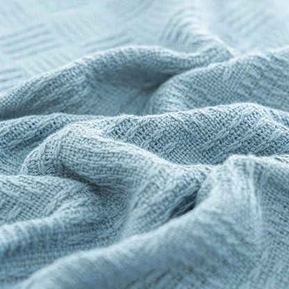 DecorBites™ Cotton Waffle Towel Quilt Single Blanket for Office & Picnics