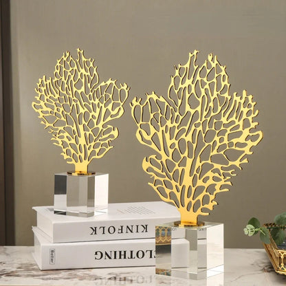 DecorBites™ Golden Hollow Tree Glass Ornament - Decorative Metal Figurine