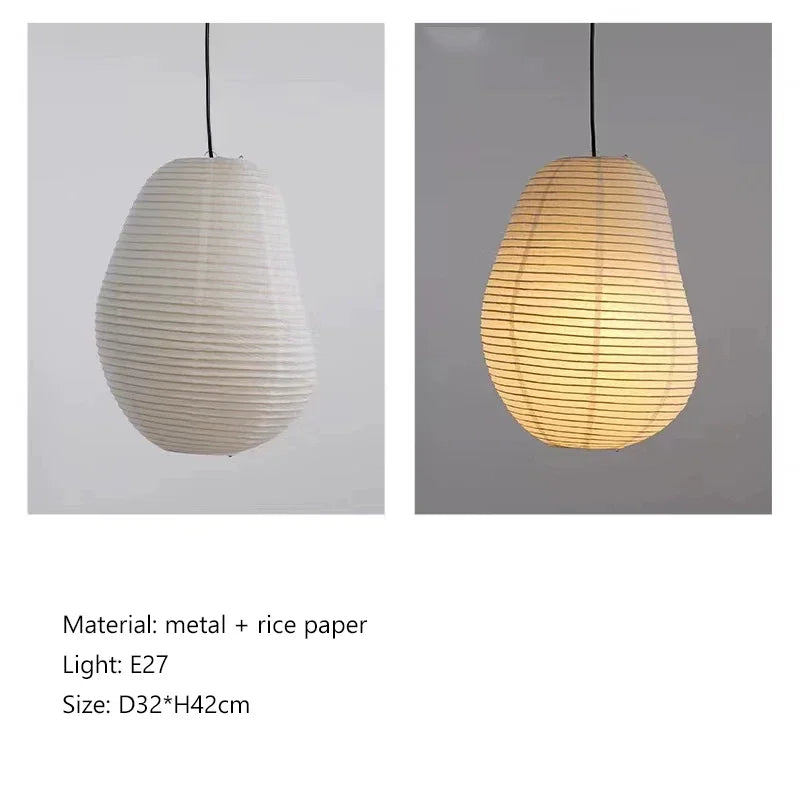 Rice Paper Pendant Light Handcrafted Beige