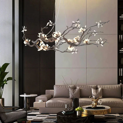 DecorBites™ Copper LED Branch Chandelier: Elegant Lighting for Living & Dining Rooms