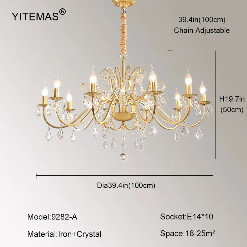 Gold Crystal Shade Chandelier
