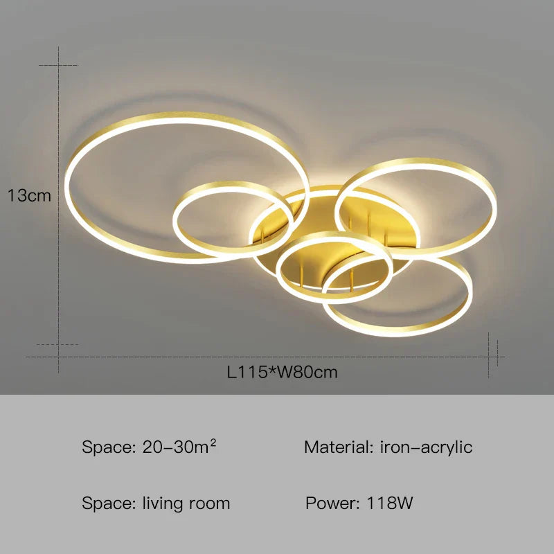 Minimalist Rings LED Pendant