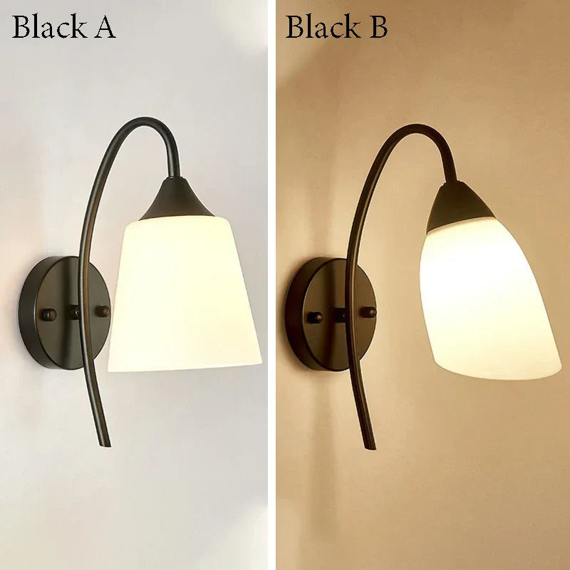 Gold Glass Wall Sconce European Style Bedroom