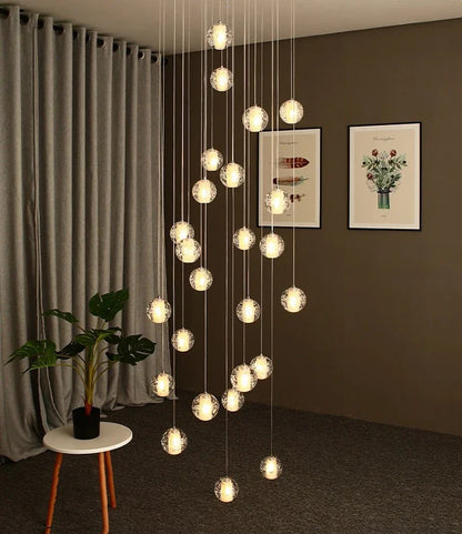DecorBites™ Crystal Ball LED Chandelier Pendant Light for Living Room Kitchen Lighting