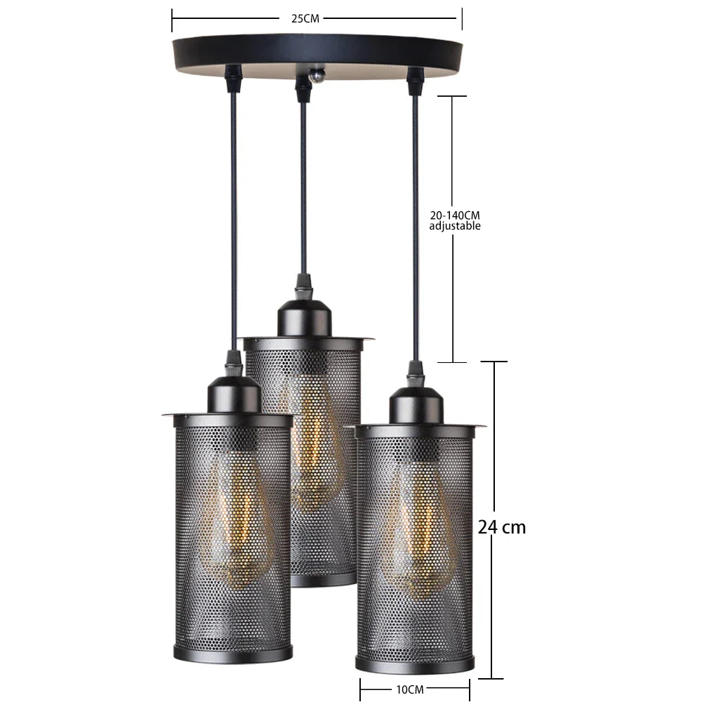 Black Iron Cage Pendant Light