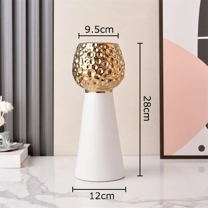Gold Hammer Ceramic Vase