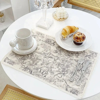 DecorBites™ Cotton Linen Place Mat Set - Tableware Cushion for Kitchen Dining