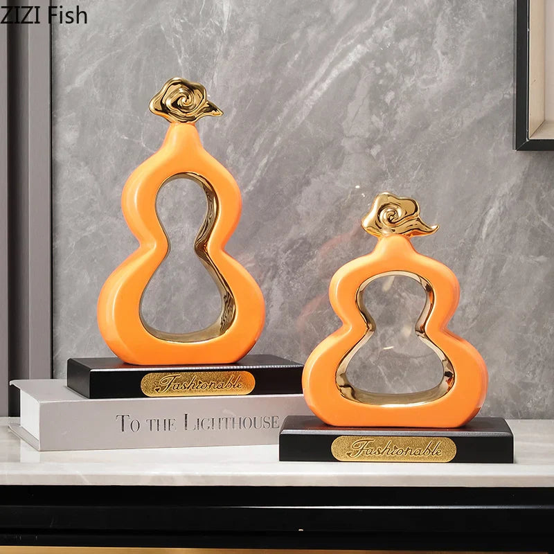 Gold Gourd Desk Sculpture