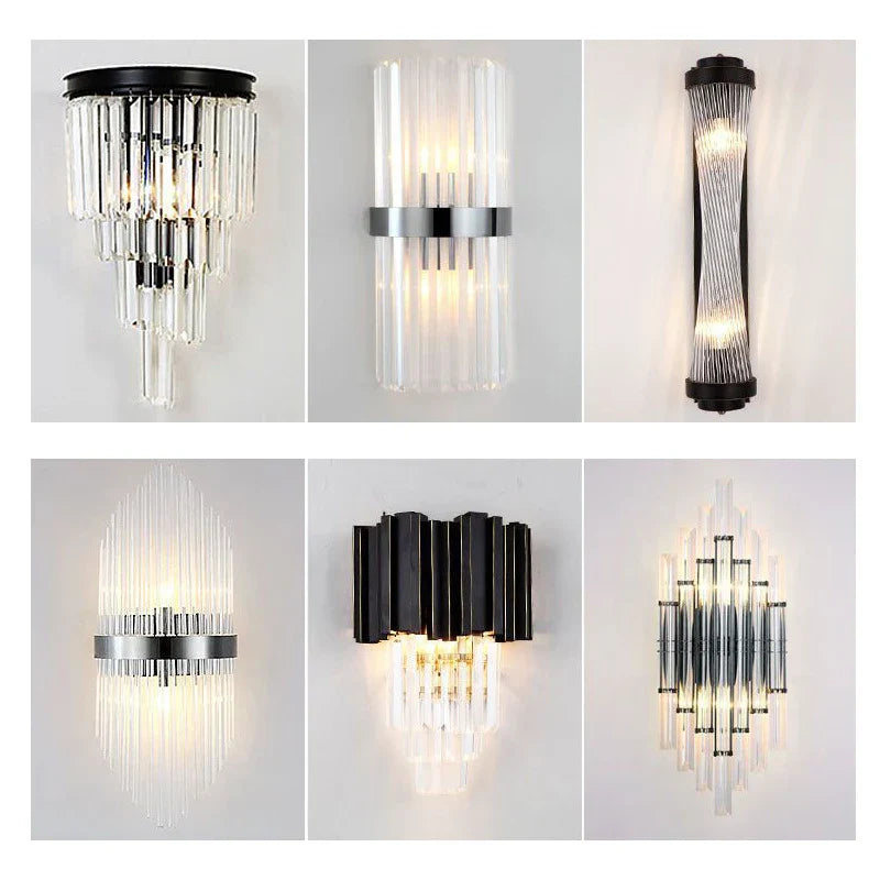 DecorBites™ Crystal Wall Lamp: Modern Light Luxury for Living Room, Bedroom, and Corridor