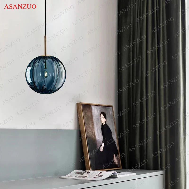 DecorBites™ Glass Ball Pendant Lamp: Modern Nordic LED Lighting for Home, Restaurant, Living Room