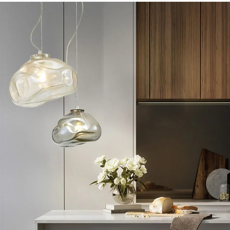 DecorBites™ Cloud Glass Pendant Lights | Nordic Modern Blown Crystal Suspension Lamps