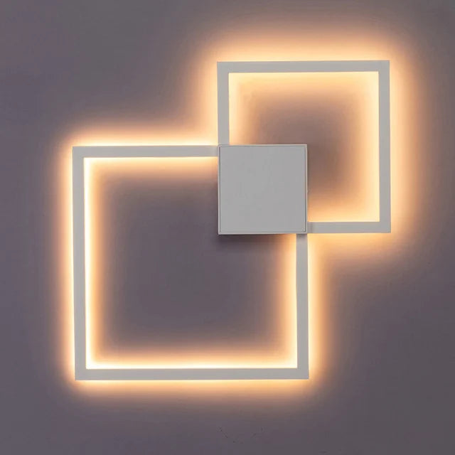DecorBites™ Dimmable Square LED Wall Sconce: Modern Black White Metal Indoor Lighting