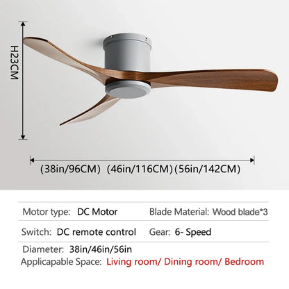 DecorBites™ Black DC Motor Ceiling Fan Remote Control 35W for Home Restaurant