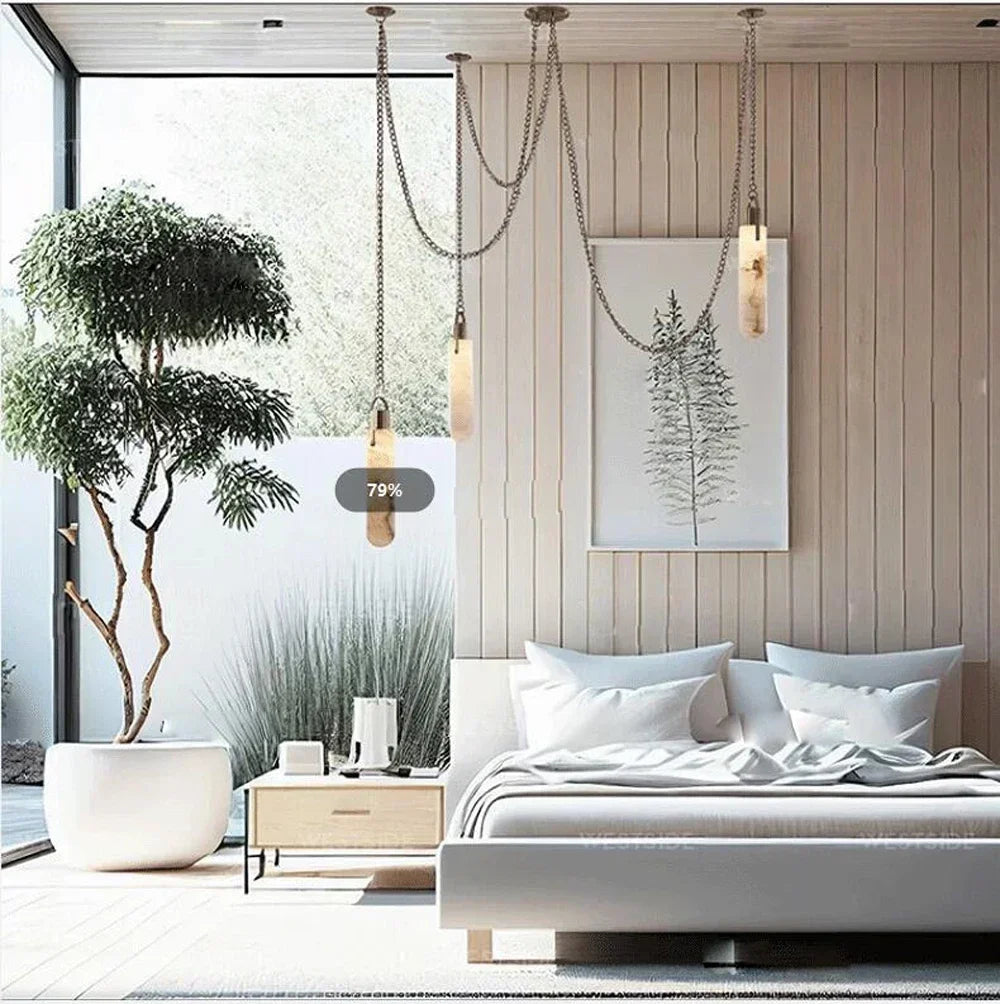 Gold Chrome Marble Chandelier