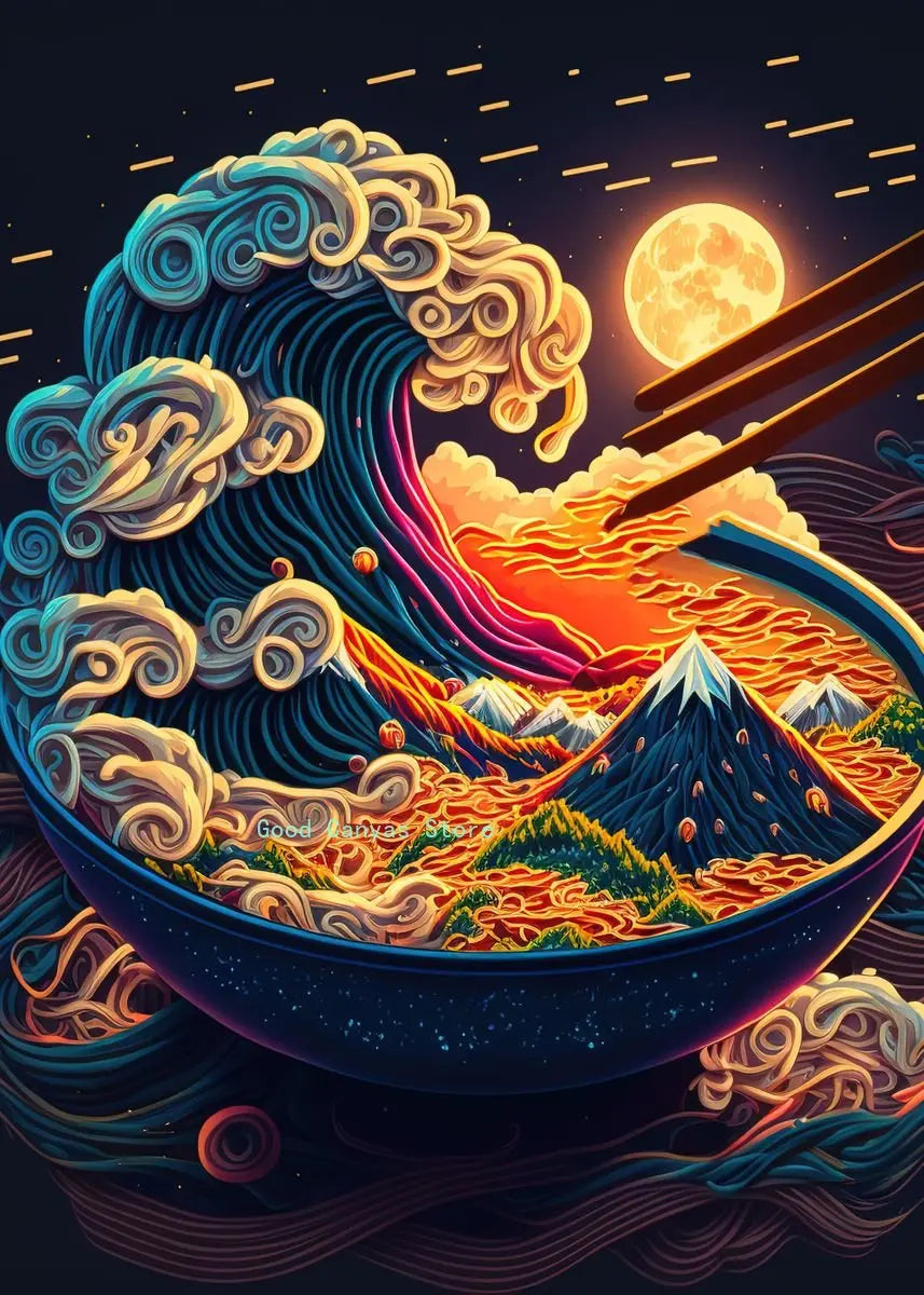Neon Food Canvas Art