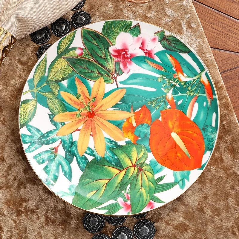 DecorBites™ Green Leaf Collection: Tableware, Plates, Coffeeware, Teaware, Saucers, Bowl, Tray