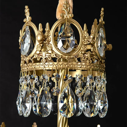 DecorBites™ Crown Crystal Chandelier LED Pendant Light for Living Bedroom